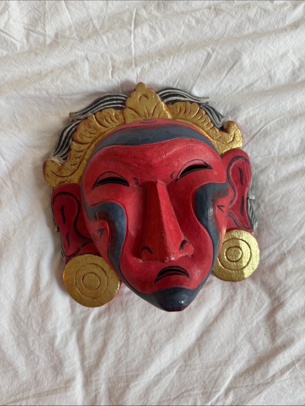 Vintage Tengu Noh, Traditional Japanese or Indonesian Performance Mask